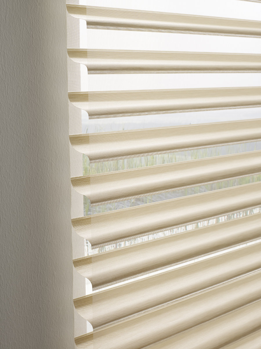 Detailsfoto vom Stoff -Jalousie (offen)